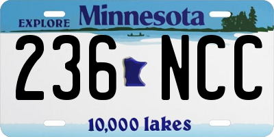 MN license plate 236NCC