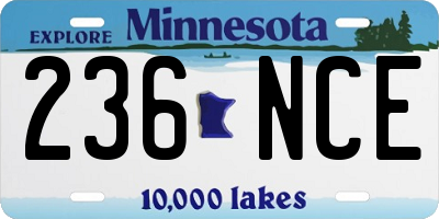 MN license plate 236NCE