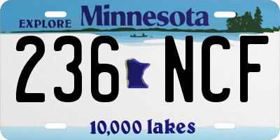 MN license plate 236NCF