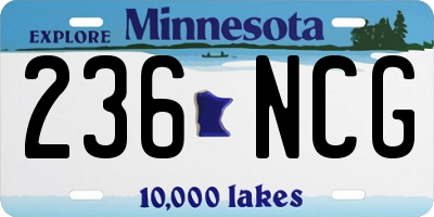 MN license plate 236NCG