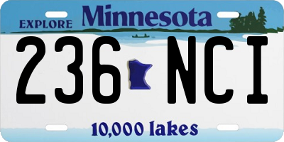 MN license plate 236NCI