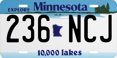 MN license plate 236NCJ