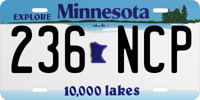 MN license plate 236NCP