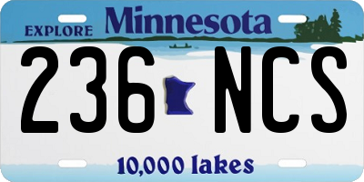 MN license plate 236NCS