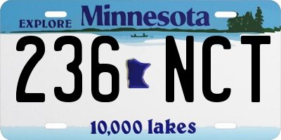 MN license plate 236NCT