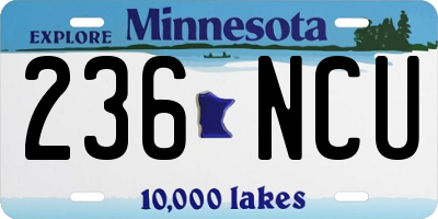 MN license plate 236NCU