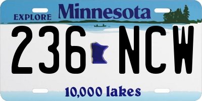 MN license plate 236NCW
