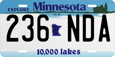 MN license plate 236NDA