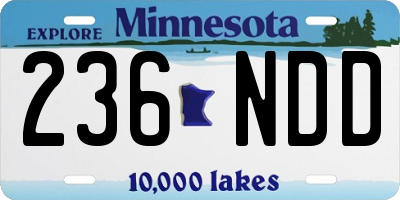 MN license plate 236NDD