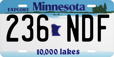 MN license plate 236NDF