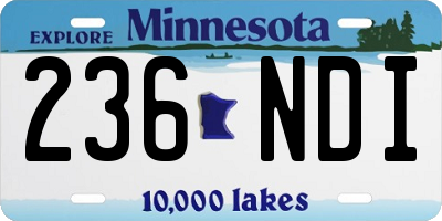MN license plate 236NDI