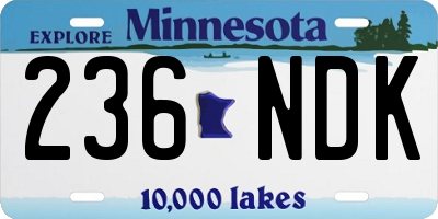 MN license plate 236NDK