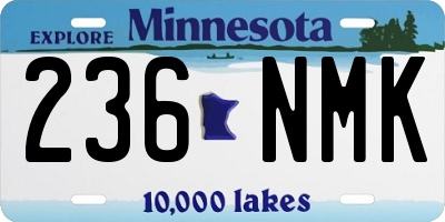 MN license plate 236NMK