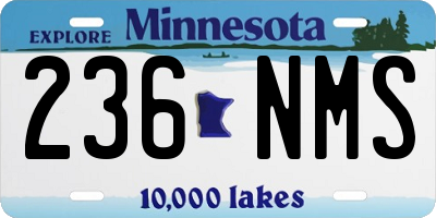 MN license plate 236NMS