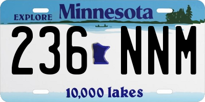 MN license plate 236NNM