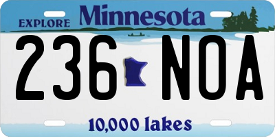 MN license plate 236NOA
