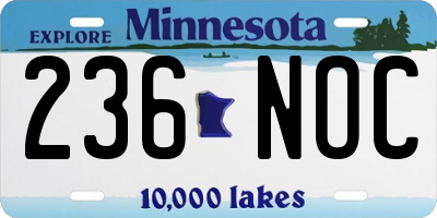 MN license plate 236NOC