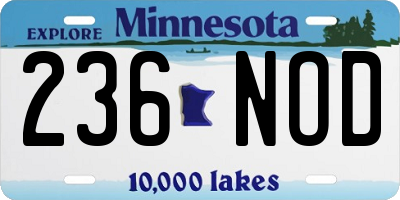MN license plate 236NOD