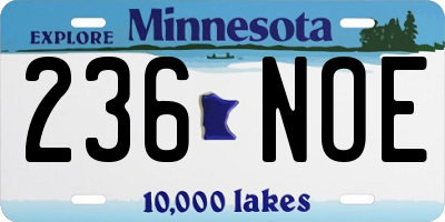 MN license plate 236NOE