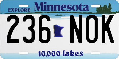 MN license plate 236NOK