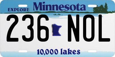 MN license plate 236NOL