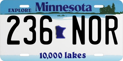 MN license plate 236NOR