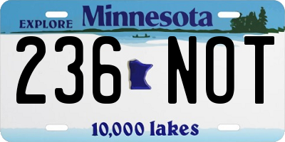 MN license plate 236NOT