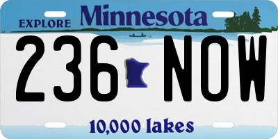 MN license plate 236NOW