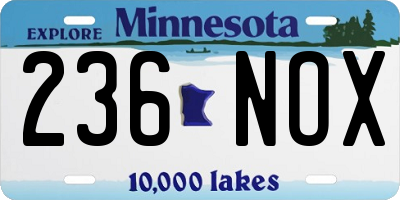MN license plate 236NOX