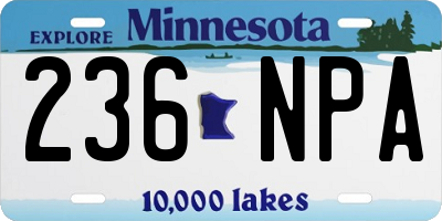 MN license plate 236NPA