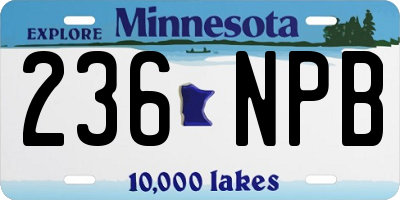 MN license plate 236NPB