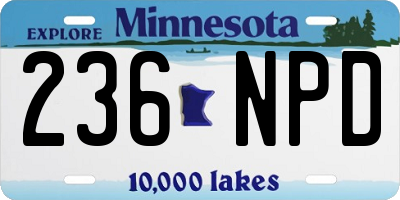 MN license plate 236NPD
