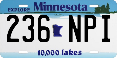 MN license plate 236NPI