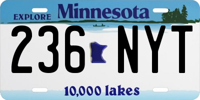 MN license plate 236NYT