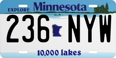 MN license plate 236NYW