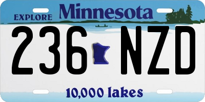 MN license plate 236NZD