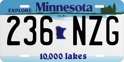 MN license plate 236NZG