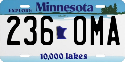 MN license plate 236OMA