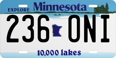 MN license plate 236ONI