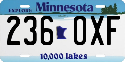 MN license plate 236OXF