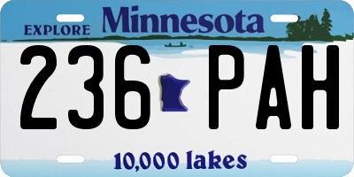 MN license plate 236PAH