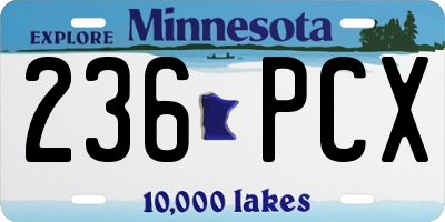 MN license plate 236PCX