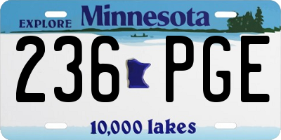 MN license plate 236PGE