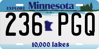 MN license plate 236PGQ