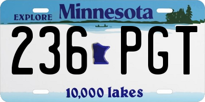 MN license plate 236PGT