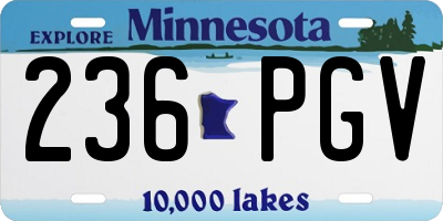MN license plate 236PGV
