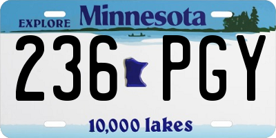 MN license plate 236PGY
