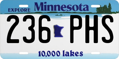 MN license plate 236PHS