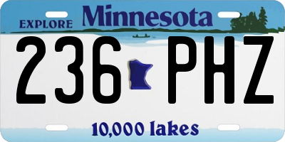 MN license plate 236PHZ