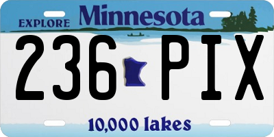 MN license plate 236PIX